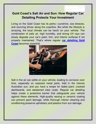 Car Detailing Gold Coast