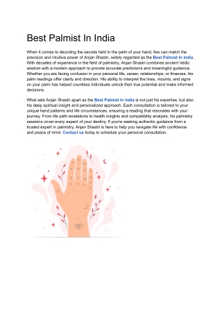 Best Palmist In India