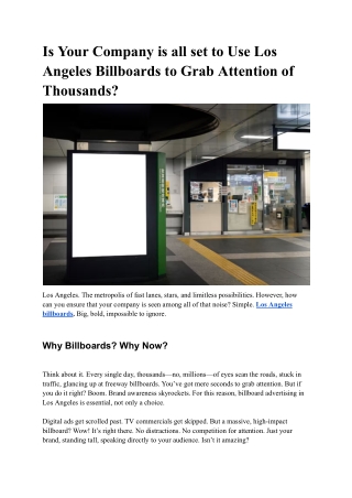 Capture Attention in LA with Eye-Catching Billboards