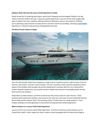 How to Get the Best Deals on Dubai Yacht Booking