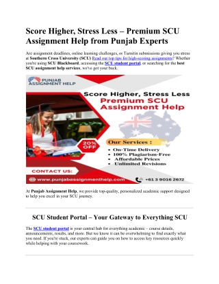 Premium SCU Assignment Help in  Australia