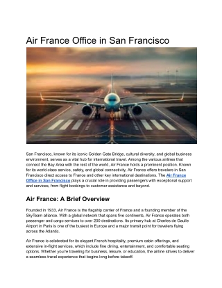 Air France Office in San Francisco
