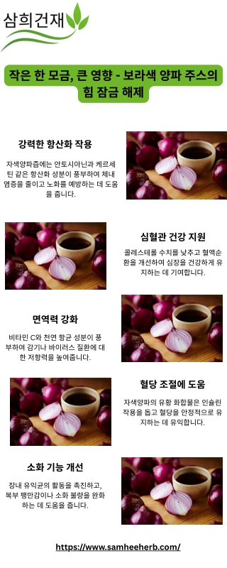작은 한 모금, 큰 변화 – 자색양파즙의 놀라운 힘