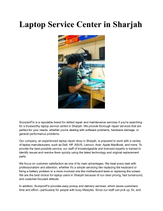 Laptop Service Center in Sharjah