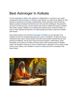 Best Astrologer In Kolkata