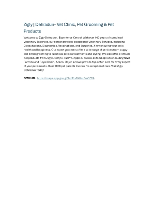 Zigly Dehradun- Vet Clinic, Pet Grooming & Pet Products