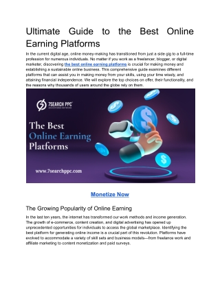 Ultimate Guide to the Best Online Earning Platforms