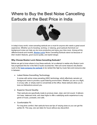 Where to Buy the Best Noise Cancelling Earbuds at the Best Price in India