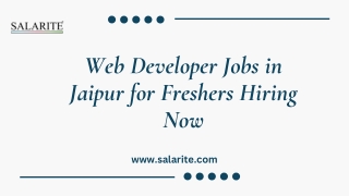 Web Developer Jobs in Jaipur for Freshers Hiring Now