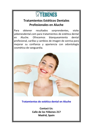 Tratamientos Estéticos Dentales Profesionales en Aluche