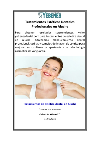 Tratamientos Estéticos Dentales Profesionales en Aluche