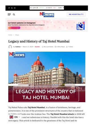 Legacy and History of Taj Hotel Mumbai