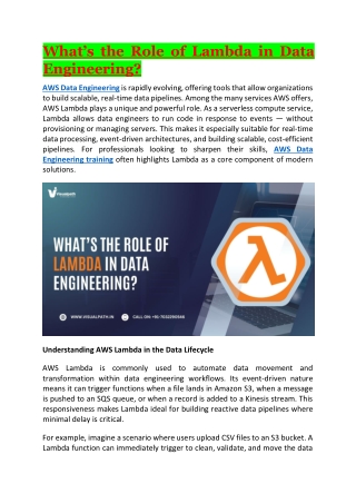 AWS Data Engineer online course - AWS Data Engineering training in Hyderabad