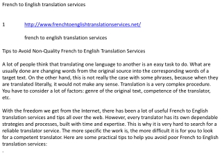 French to English translation services