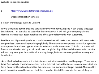 Website translation services