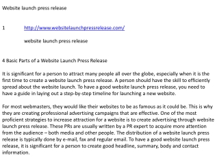 Website launch press release