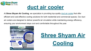 duct air cooler