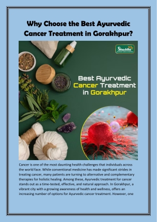 Best Ayurvedic Cancer Treatment in Gorakhpur
