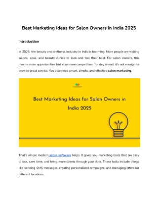 Best Marketing Ideas for Salon Owners in India 2025