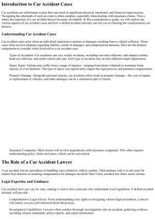 Navigating Insurance Claims with a Car Accident Lawyer