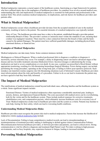 When Errors Turn Deadly: Understanding Medical Malpractice Risks