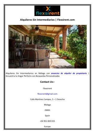 Alquileres Sin Intermediarios  Flexsirent.com