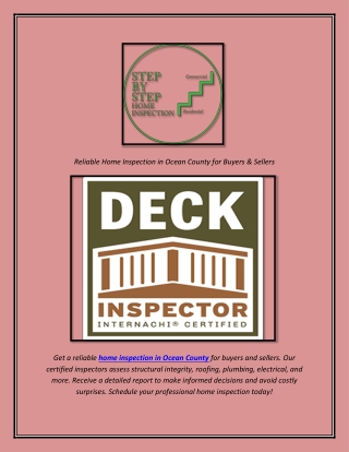 Reliable Home Inspection in Ocean County for Buyers & Sellers