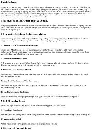 Tips Hemat untuk Open Trip ke Jepang tanpa Mengurangi Keseruan