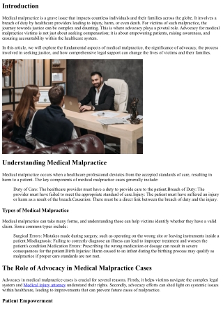 The Power of Advocacy for Medical Malpractice Victims