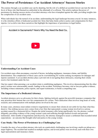 The Power of Persistence: Car Accident Attorneys' Success Stories