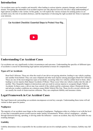 Exploring Legal Options: The Path to Justice in Car Accident Cases