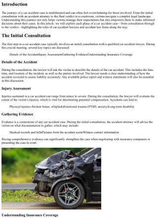 From Consultation to Verdict: The Journey of Car Accident Cases