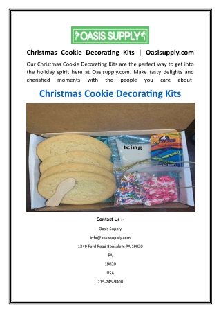Christmas Cookie Decorating Kits  Oasisupply.com