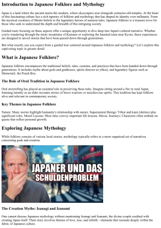 Unraveling Japanese Folklore and Mythology with Guided Tours