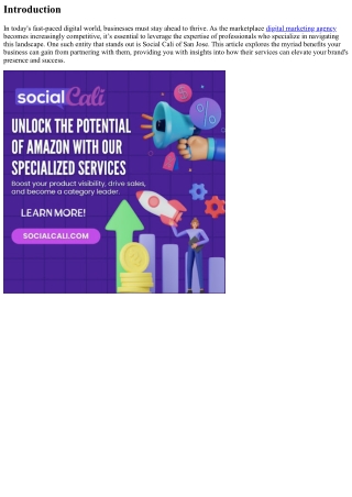 The Benefits of Partnering with Social Cali of San Jose for Your Business