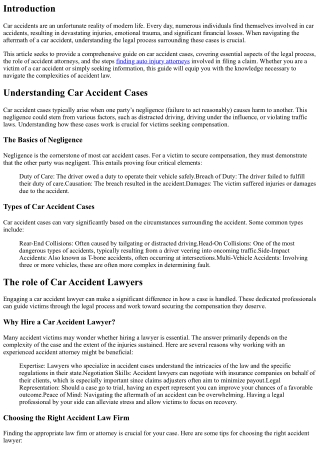 Navigating the Legal Process: Car Accident Cases Explained