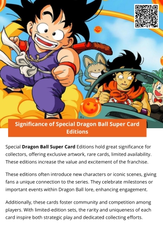 Significance of Special Dragon Ball Super Card Editions
