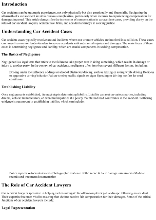Compensation Unraveled: Inside Car Accident Cases