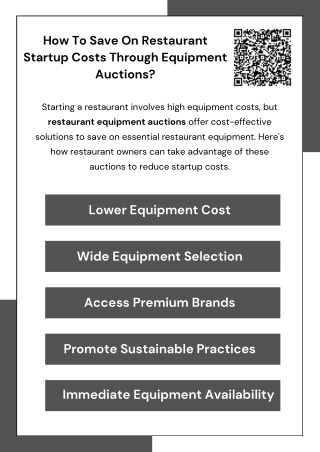 How To Save On Restaurant Startup Costs Through Equipment Auctions?