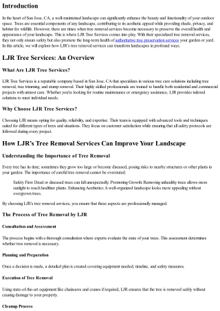 How LJR’s Tree Removal Services Can Improve Your Landscape