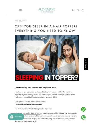 Can You Sleep in a Hair Topper? Everything You Need to Know!