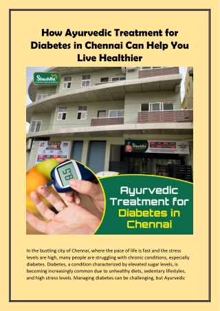 Ayurvedic Treatment for Diabetes in Chennai