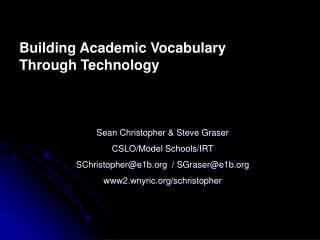 Building Academic Vocabulary Through Technology