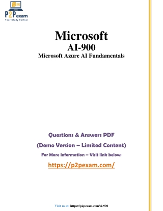 AI-900 Questions and Answers pdf dumps