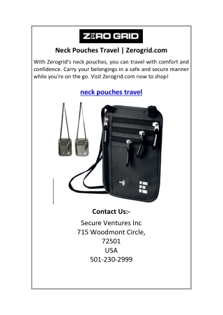 Neck Pouches Travel Zerogrid.com