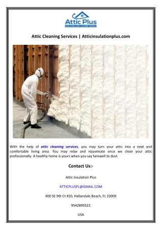 Attic Cleaning Services  Atticinsulationplus.com