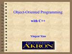 Object-Oriented Programming with C Yingcai Xiao