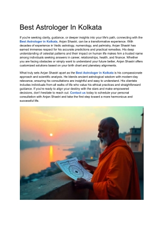 Best Astrologer In Kolkata