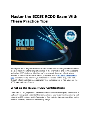 Master the BICSI RCDD Exam With These Practice Tips