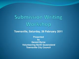 Submission Writing Workshop